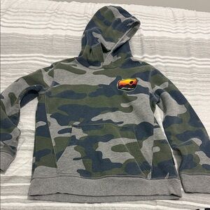 Eddie Bauer Green and Gray Camouflage Kids Hoodie
